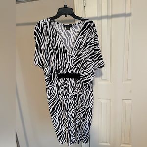 Ashley Stewart zebra print midi dress